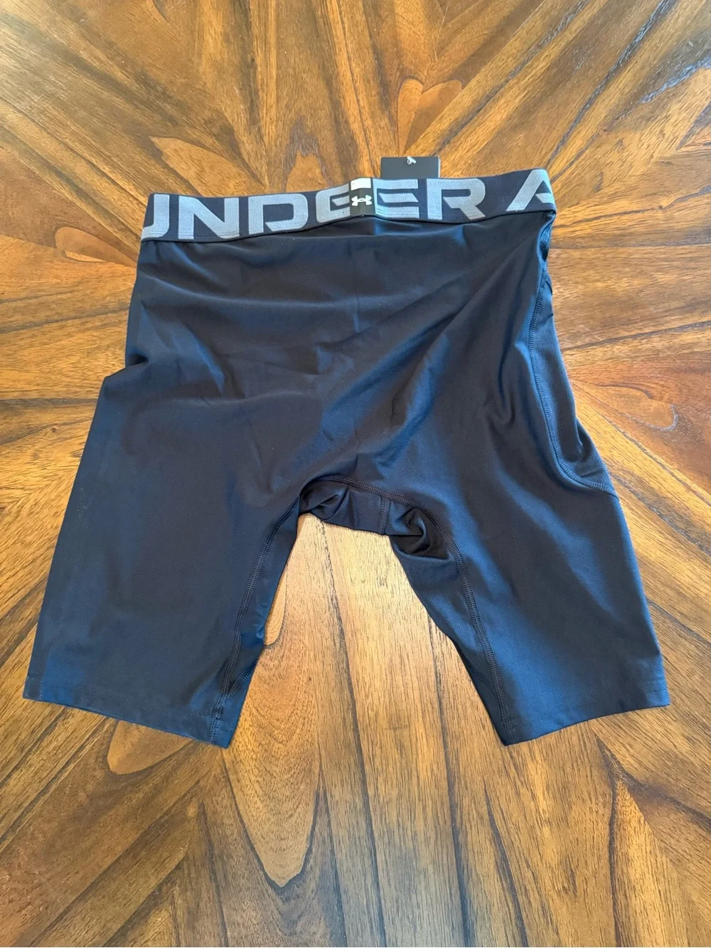 Under Armour Men’s Black Compression Training Shorts with Gray Waistband